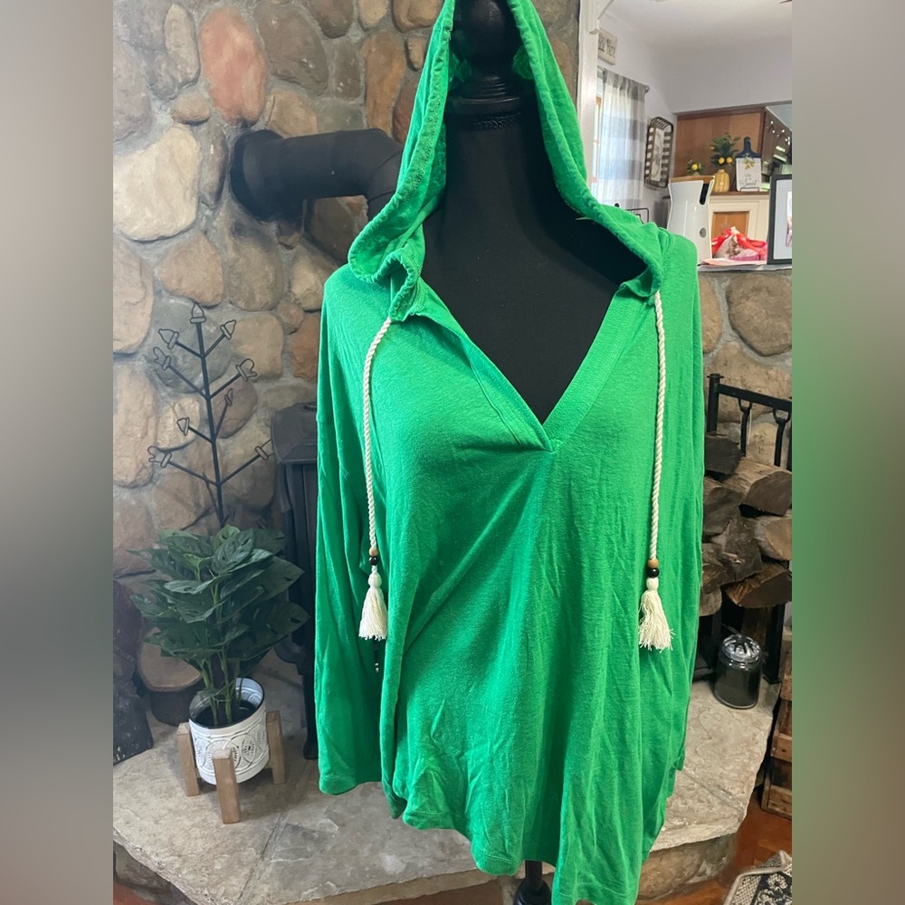 Cynthia Rowley Vibrant Green BOHO  Top
